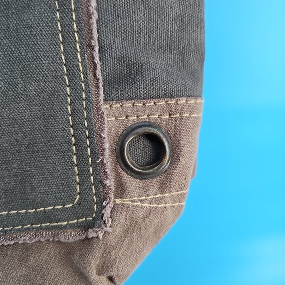 Chloe & Lex Cotton + Leather Crossbody Bag – Vintage Stamp Design - Picture 11 of 15